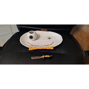 Grasslands Road Lizzie Mae's Mummy Appetizer Plate 11X8 & Spreader